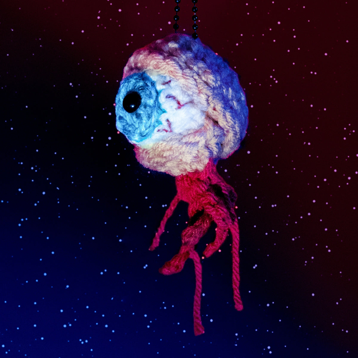 Floating Eye Of Death! Crochet Keychain!