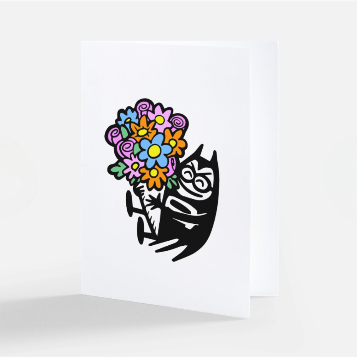Lil Bat In Bloom Greeting Card