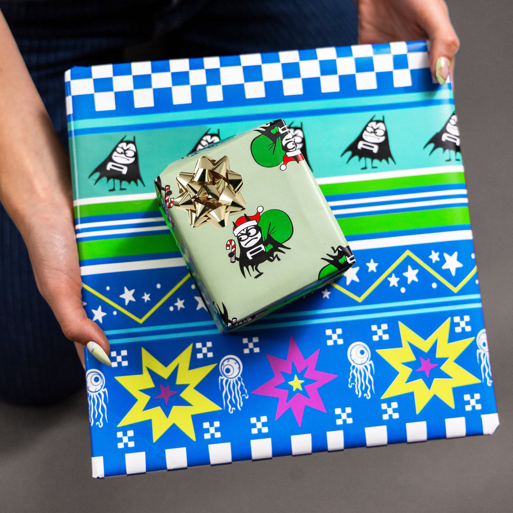 Lil Bat Reversible Wrapping Paper 3-Sheet Set – gloopy Industries