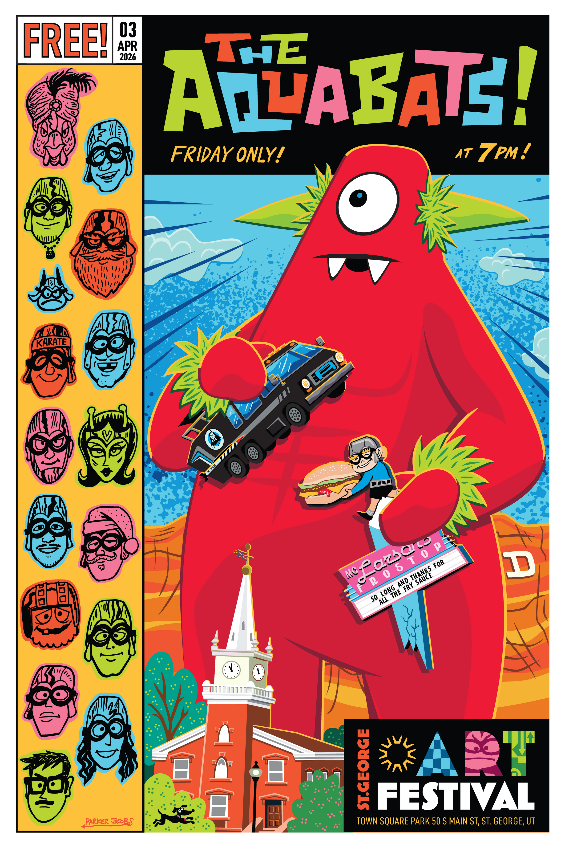 The Aquabats! at the St George Art Festival 2nd Edition Blue Color Variant - Signed