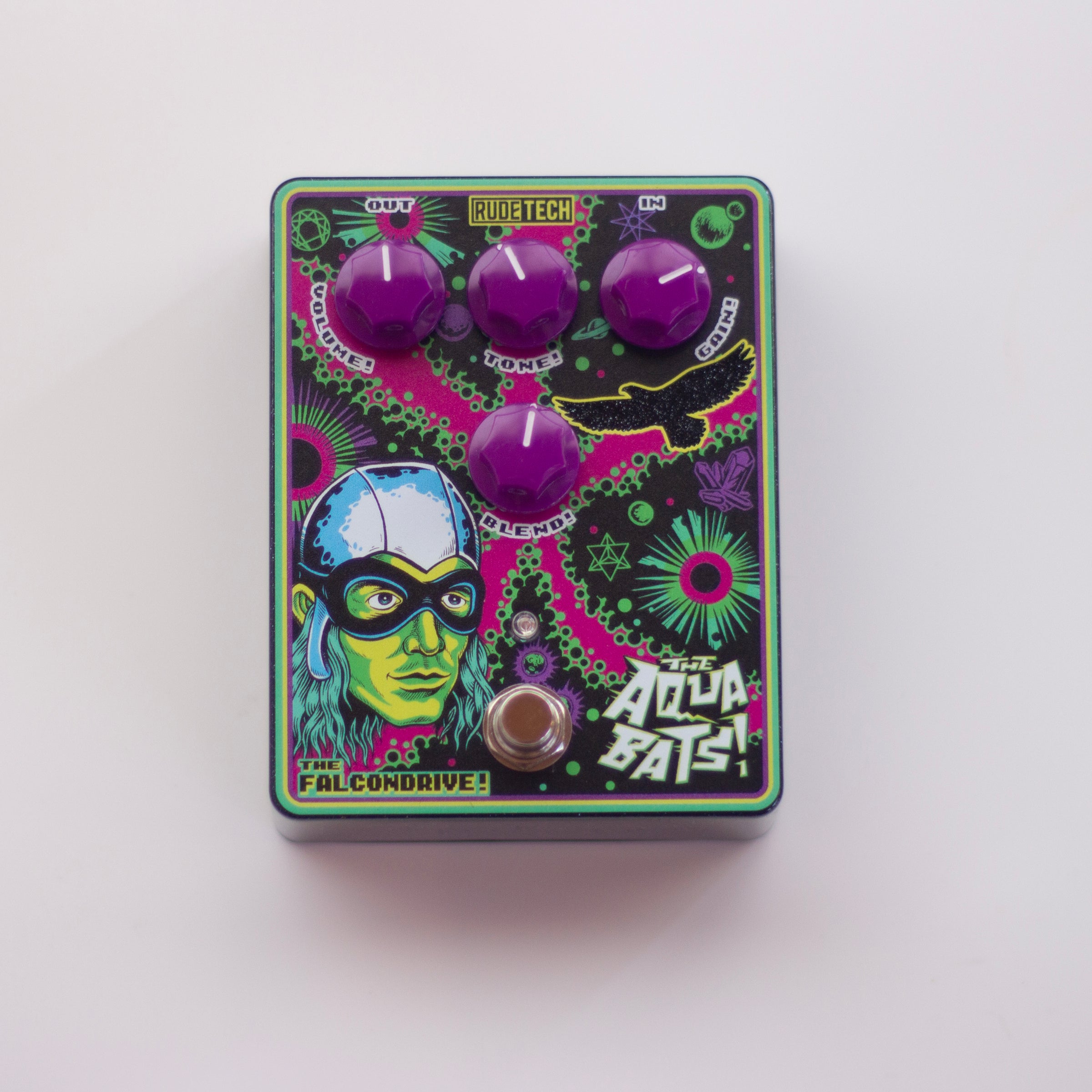 The Falcondrive! Overdrive/Distortion Dual-Effect Guitar Pedal! Stealth-Mode Edition!