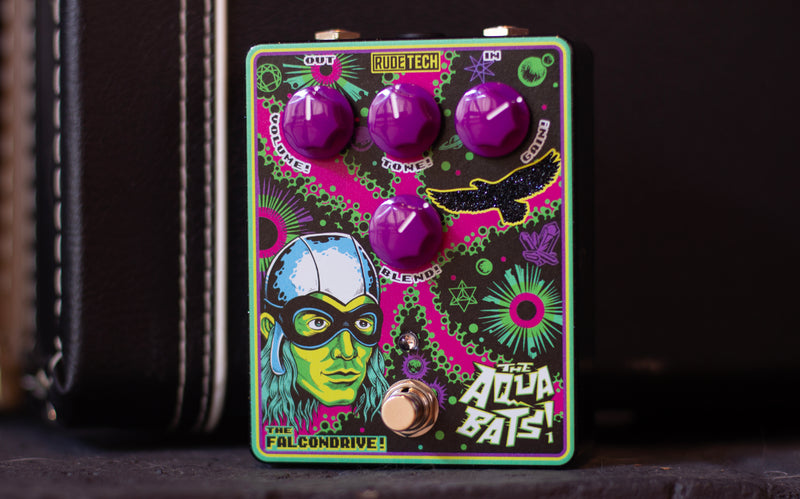 The Falcondrive! Overdrive/Distortion Dual-Effect Guitar Pedal! Stealth-Mode Edition!