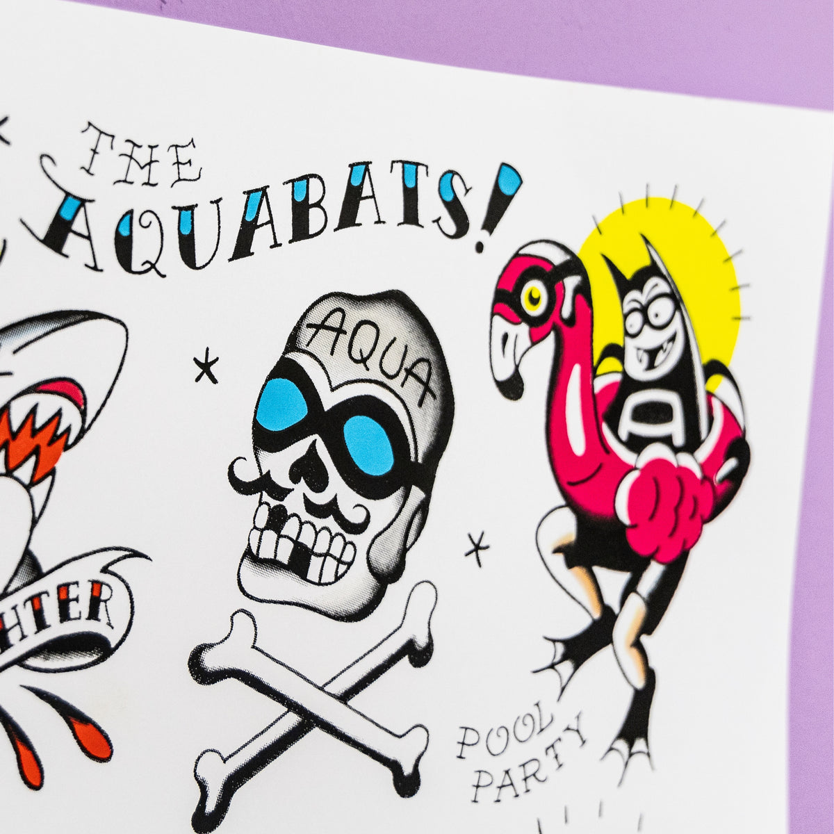 The Aquabats! * Jared Gaines Tattoo Flash Screen Print