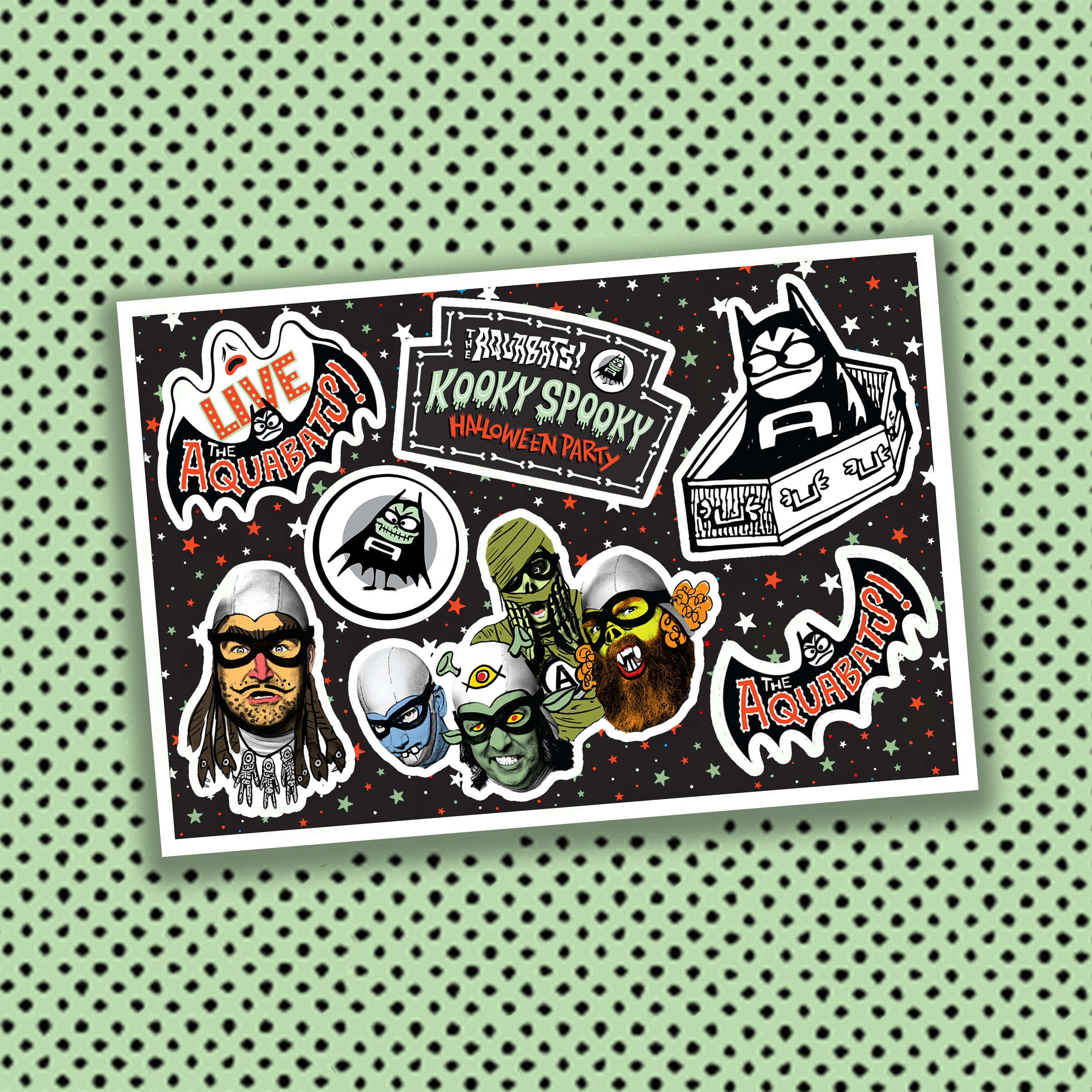 The Aquabats! Kooky Spooky! Halloween Party! Sticker Sheet!