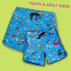 SEAESTA SURF X THE AQUABATS! SUPER CYAN BOARDSHORTS!