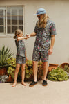SEAESTA SURF X THE AQUABATS! BAT BLACK BUTTON UP!