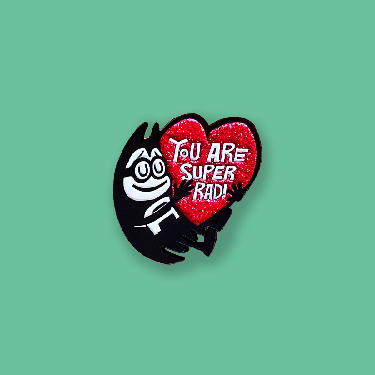 Lil Bat "You Are Super Rad" Deluxe Glitter Pin