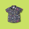 SEAESTA SURF X THE AQUABATS! BAT BLACK BUTTON UP!